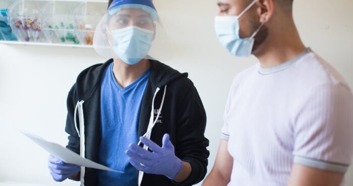 clinical staff wearing masks