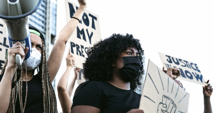 Group of Black women protesting for racial justice. Getty Images.
