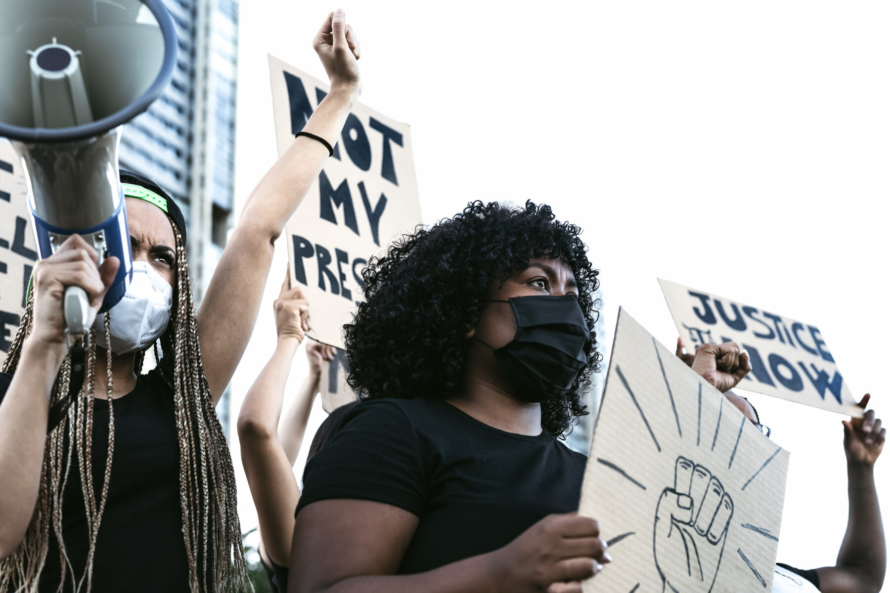 Group of Black women protesting for racial justice. Getty Images.