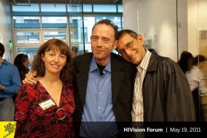 Timothy Brown in 2011 with panelist Dr. Rowena Johnston and an audience member