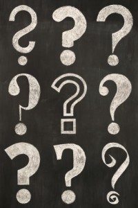 Question marks in various fonts