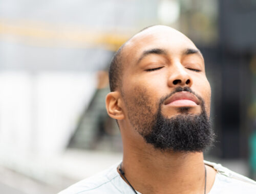 Man meditating