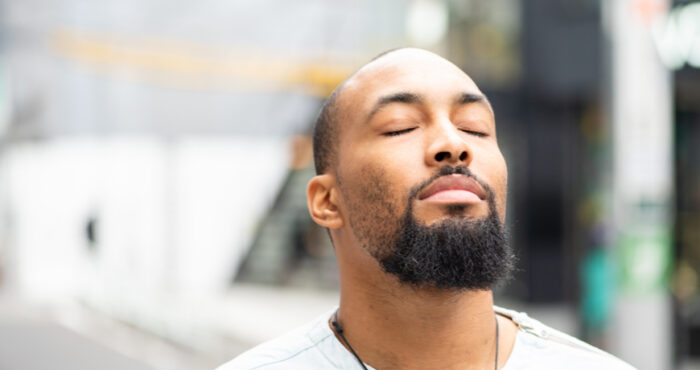 Man meditating