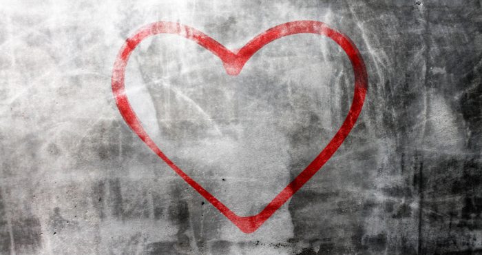 Heart shape on concrete wall