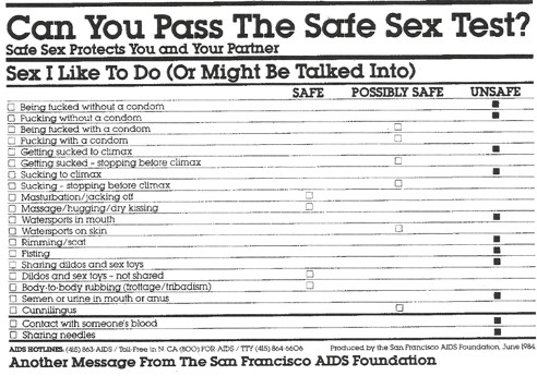 Safe sex test - SFAF flyer 