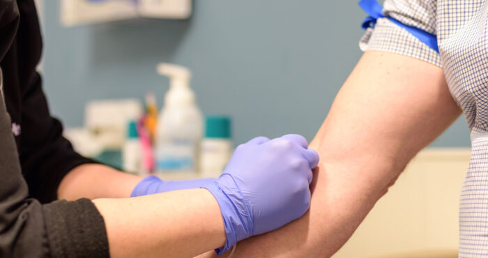 Person getting an HIV test