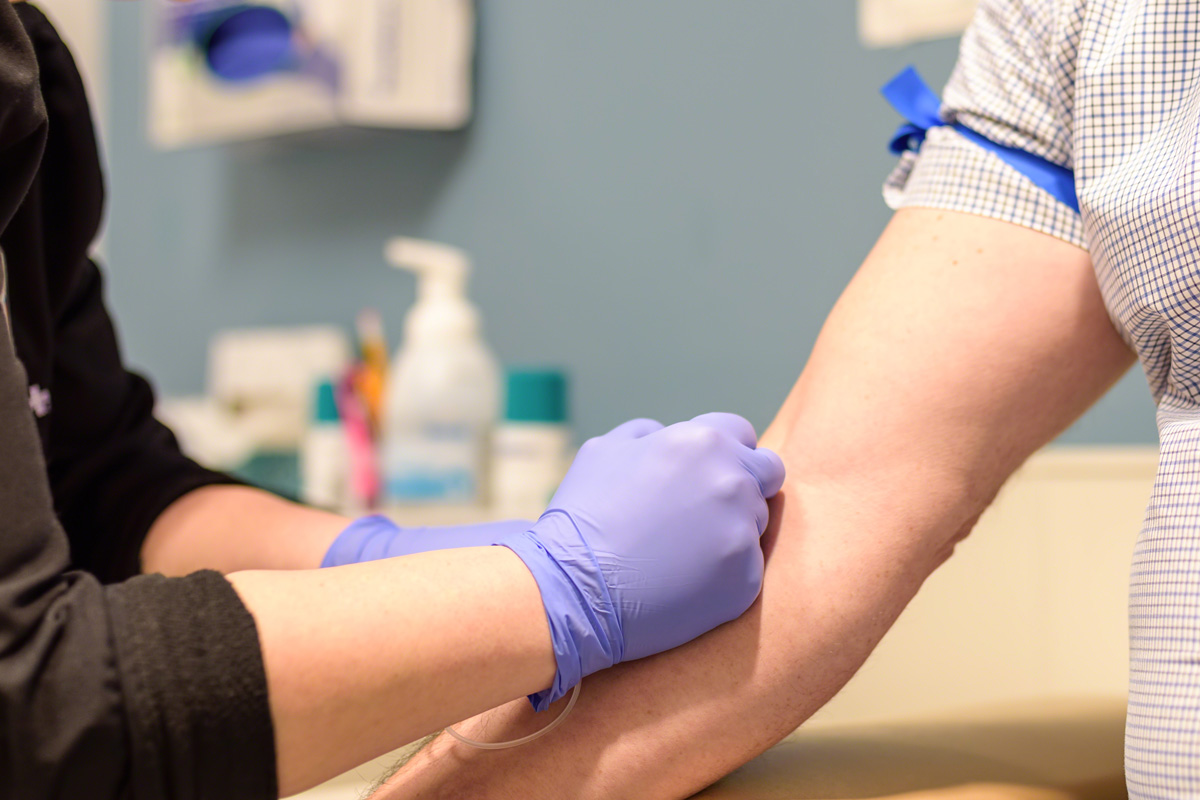 Person getting an HIV test