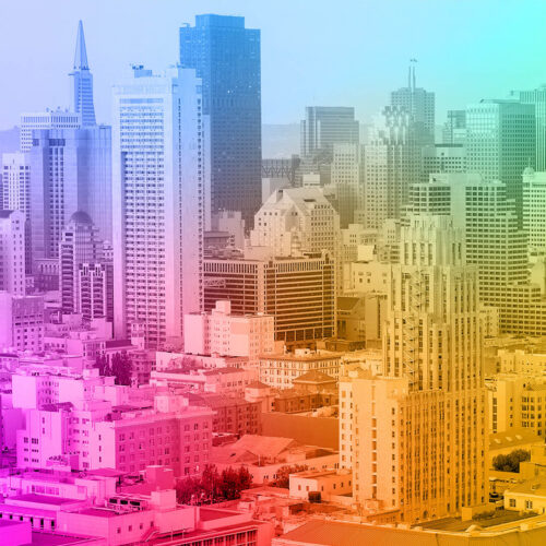 San Francisco rainbow skyline