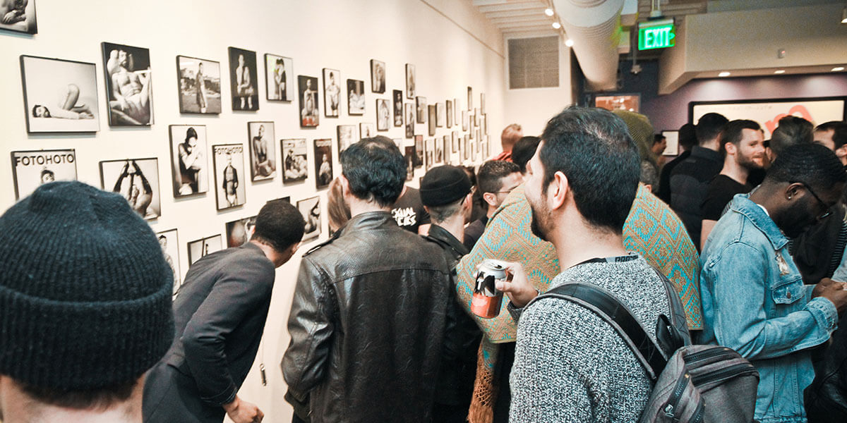 An art show in the gallery at Strut.